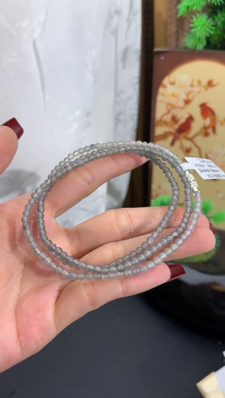 未镶嵌手串翡翠卡3.3mm