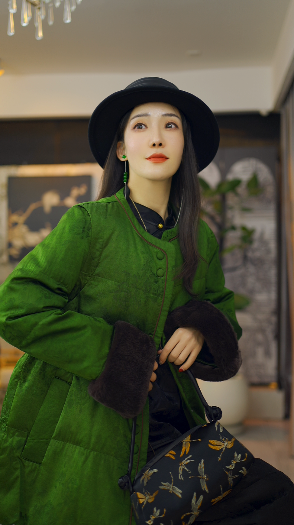 （翡心）冬季新款提花中国风羽绒服