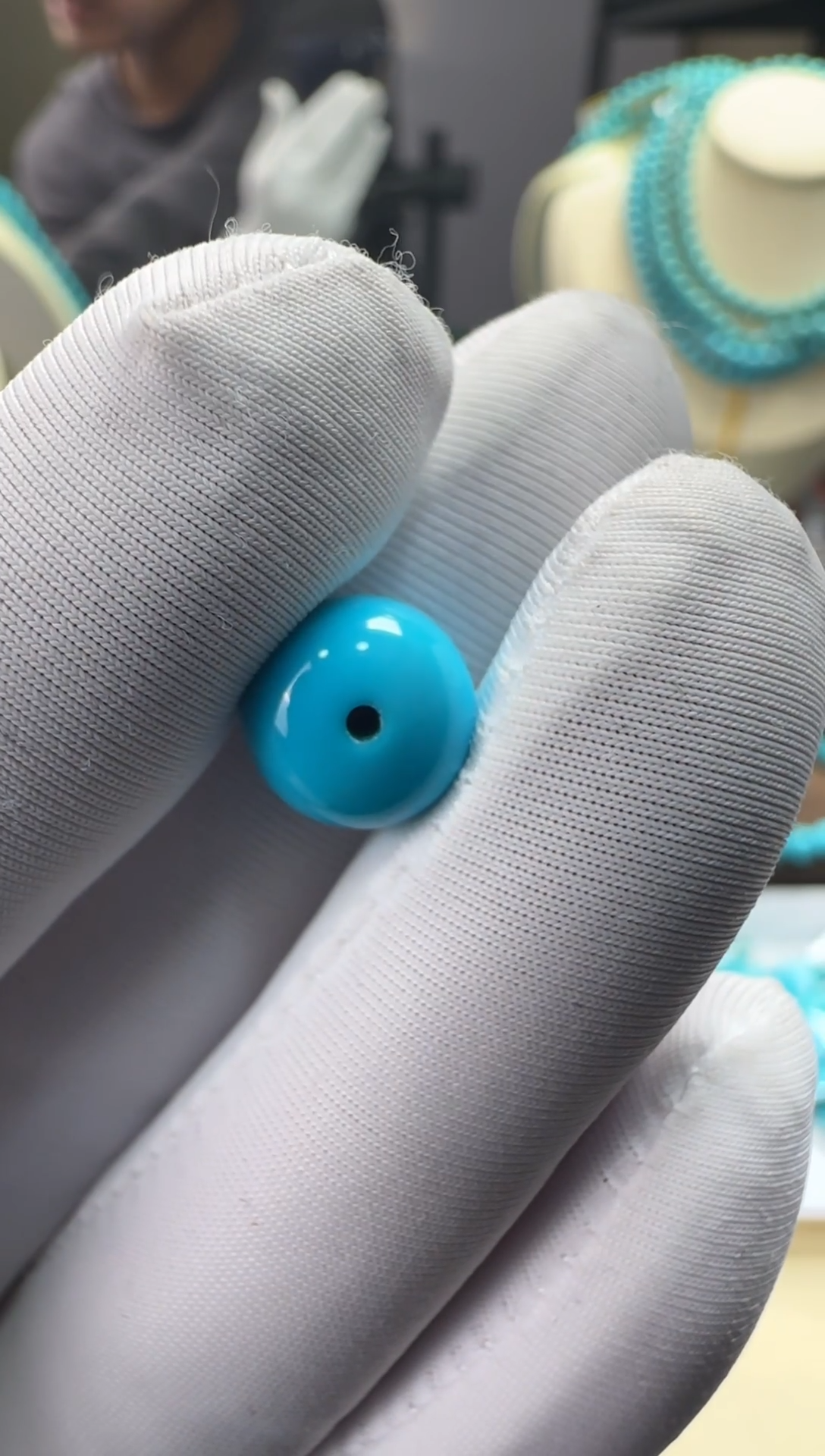 【闪购商品】绿松石老型单珠未镶嵌9.5*8.8mm1.26g