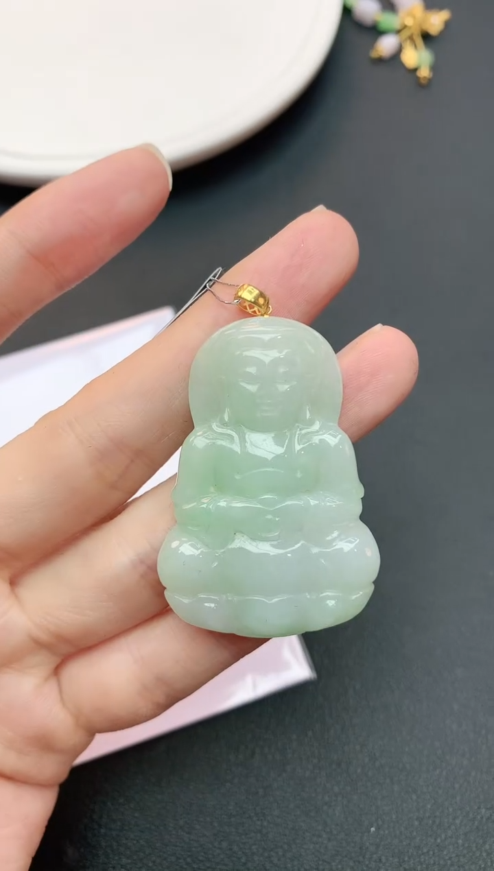 【闪购商品】翡翠颈饰18K金镶嵌赠礼盒证书 小君