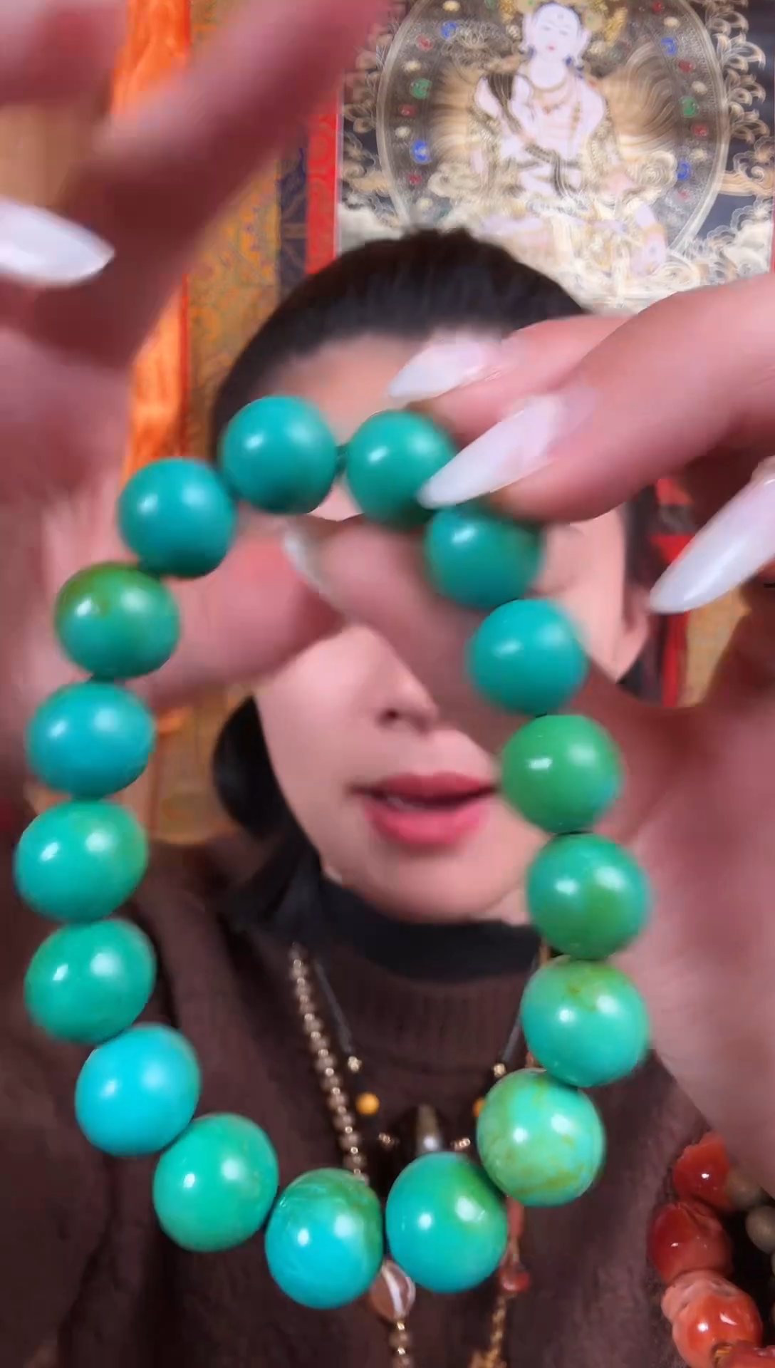 铁合金花岗石藏式风格珠串