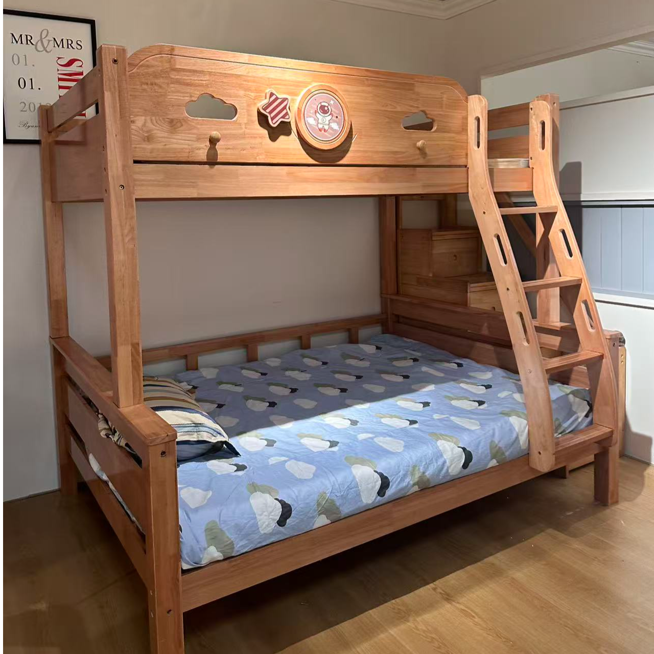 6110全实木子母床