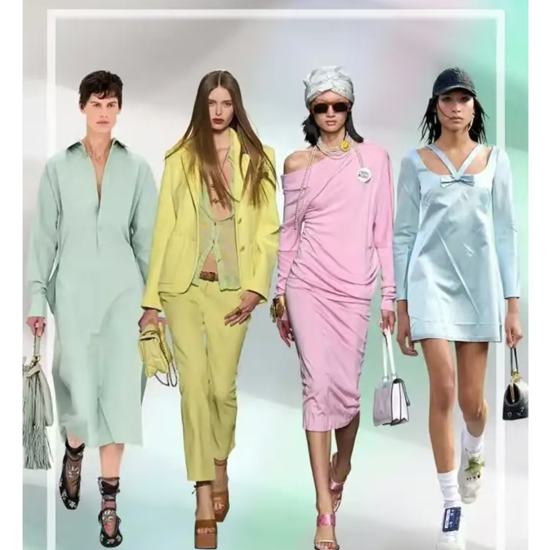 经典老花轻奢夏季长款秋冬长袖包包套装休闲女款连衣裙女士上衣