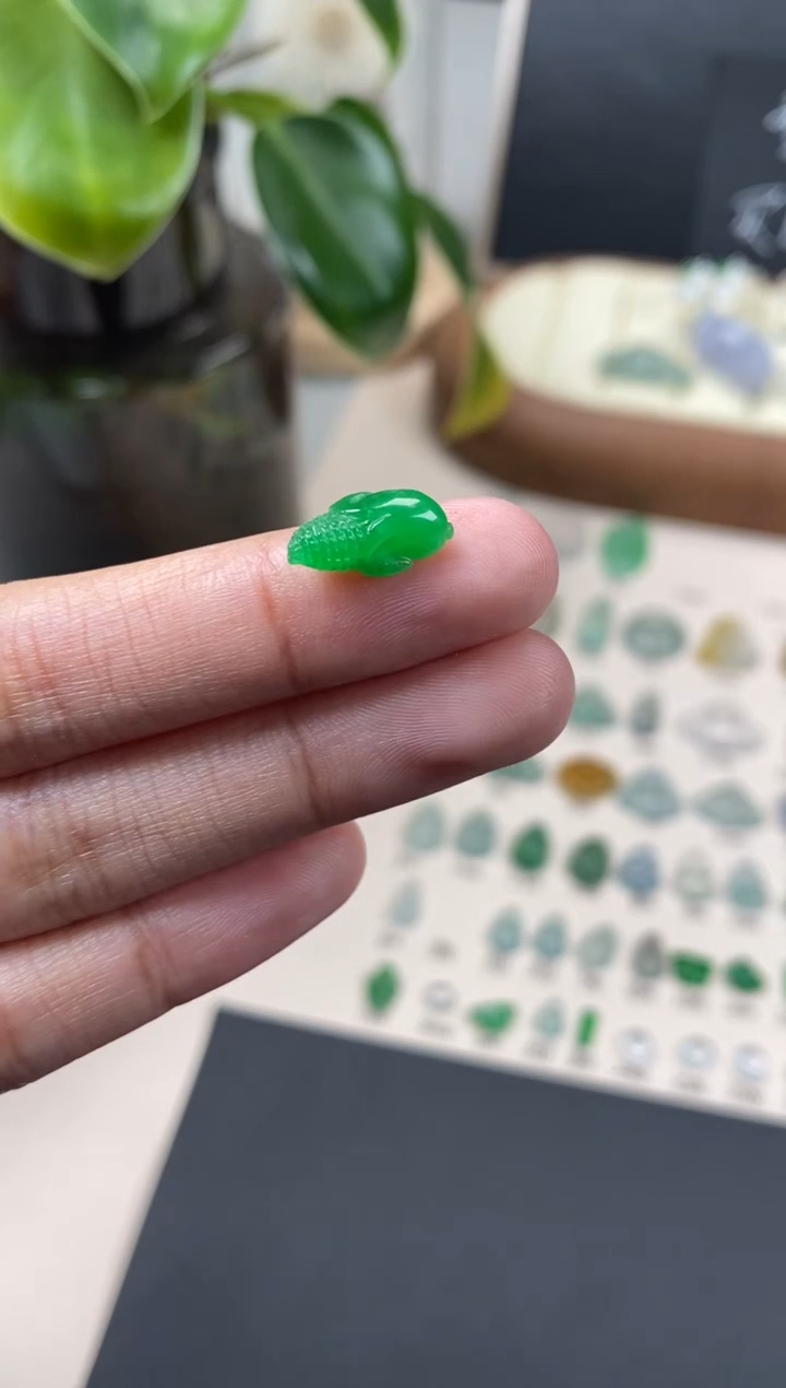 【闪购商品】翡翠颈饰未镶嵌翡翠冰绿裸石