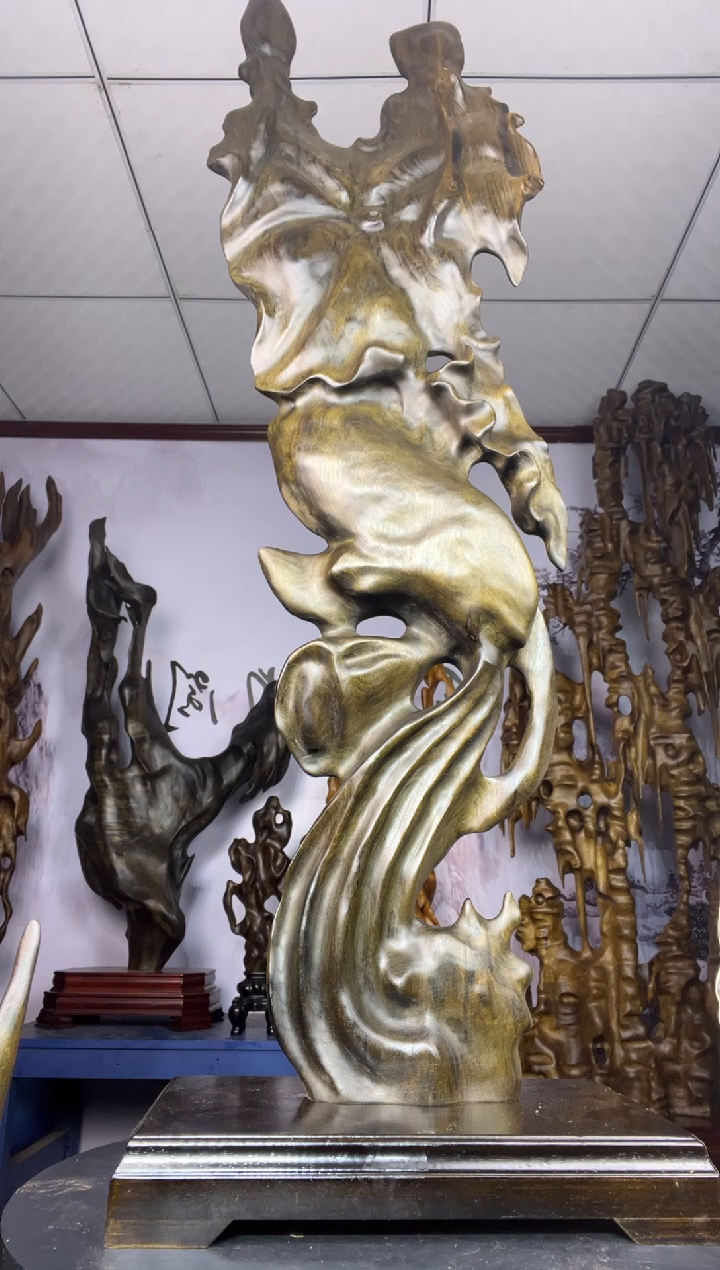 金丝楠木雕款二****夜金丝楠木工艺品摆件