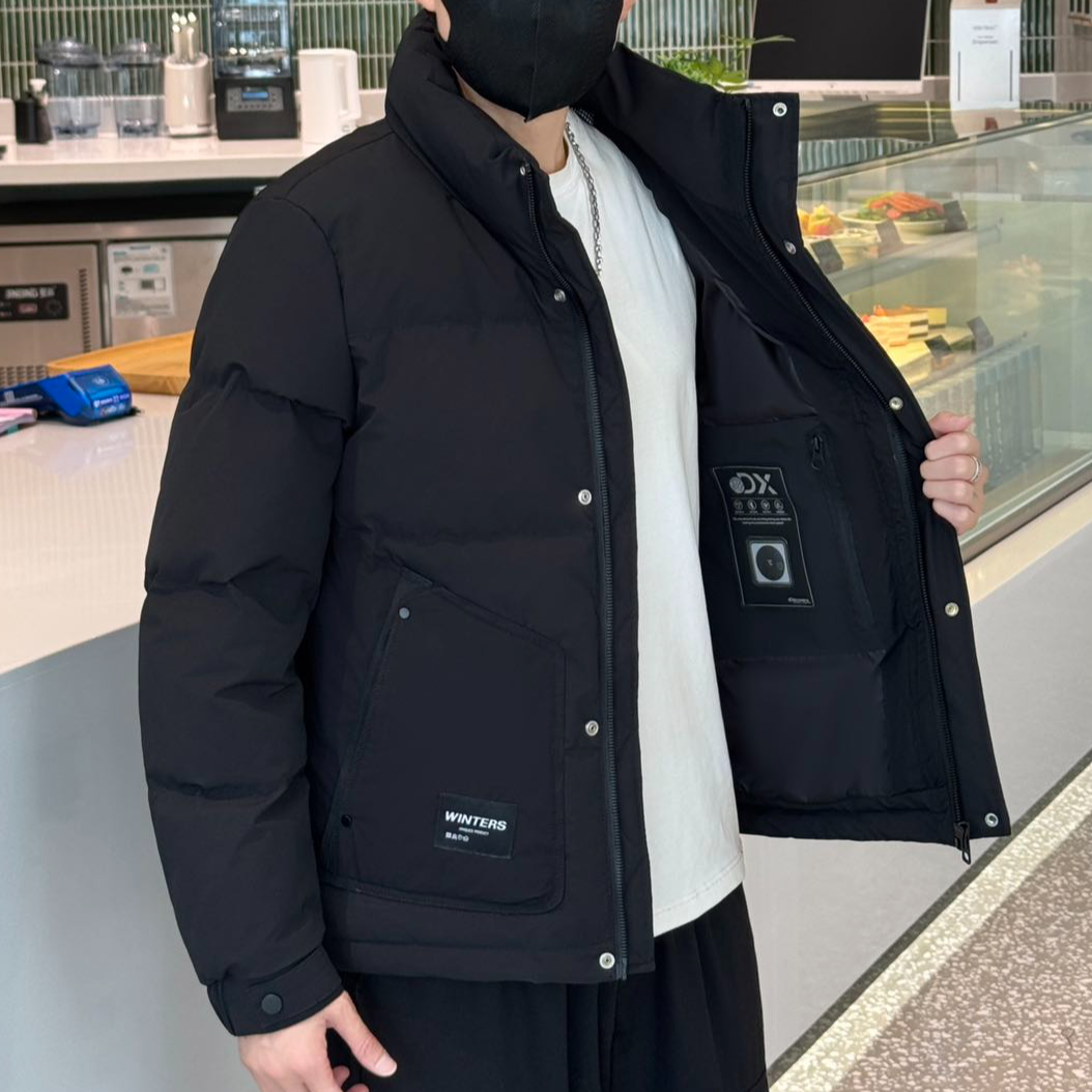 冬季新款时尚潮流百搭小立领防风御寒保暖加厚外套#24909