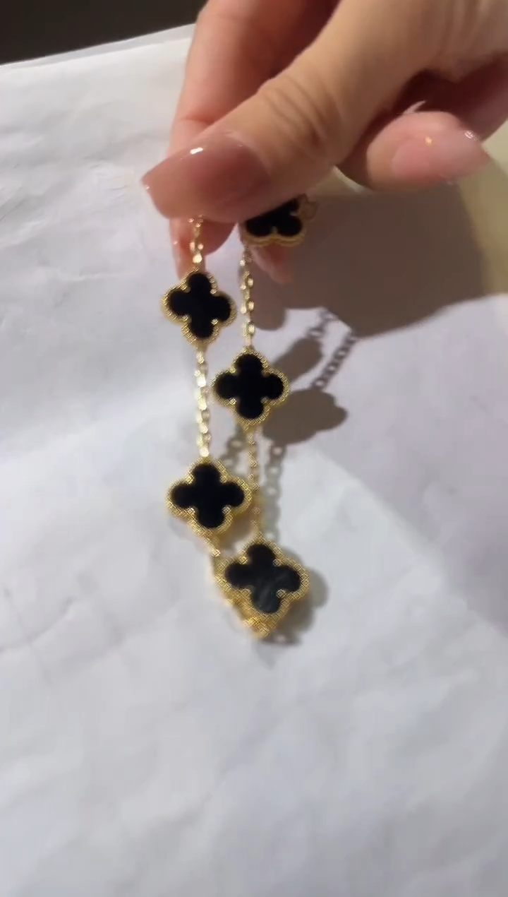 【闪购商品】玛瑙/玉髓手链18K金镶嵌18k黑五花手链（11.5克以上）