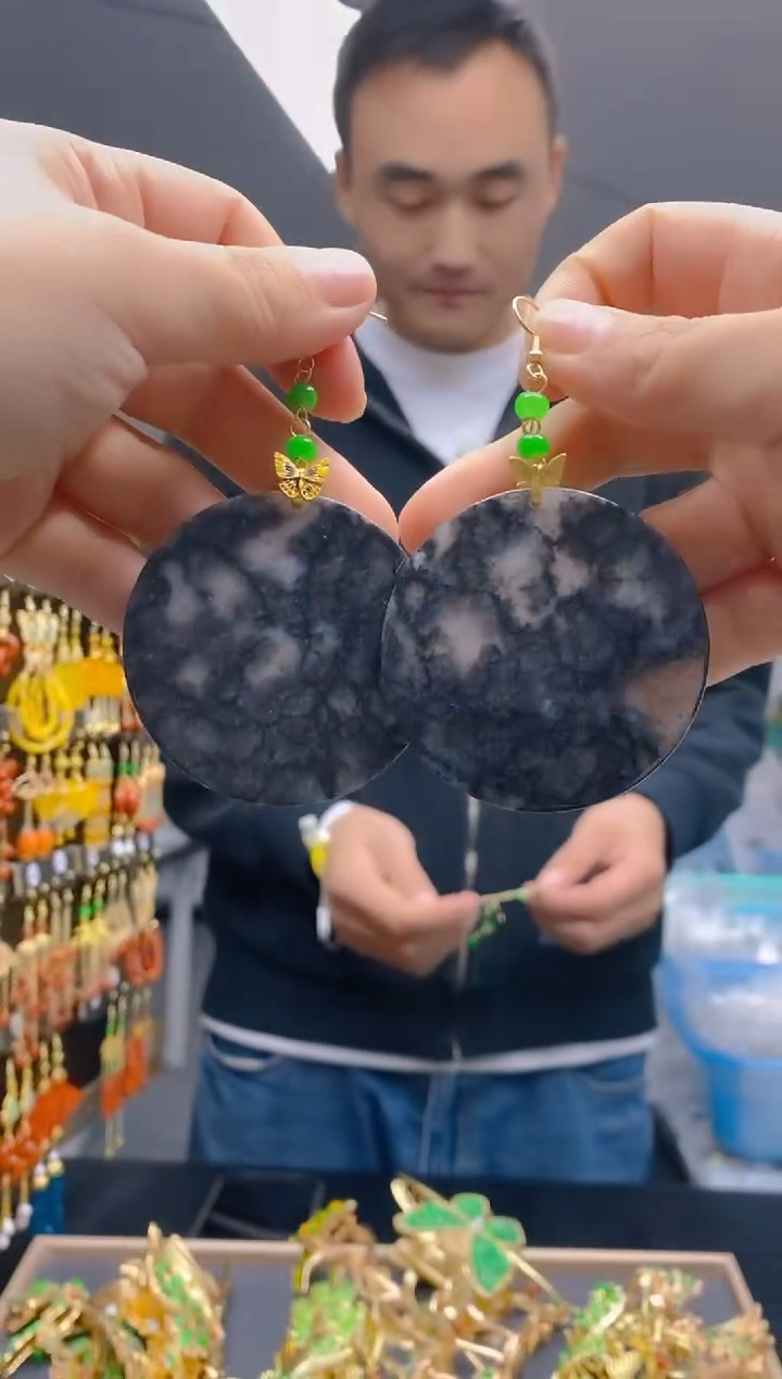 【闪购商品】翡翠耳饰合金0392翡翠耳钩