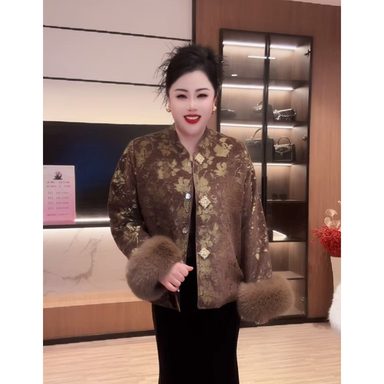 25959复古新中式外套女装冬2025新款高级感别致袖口毛毛上衣NJ