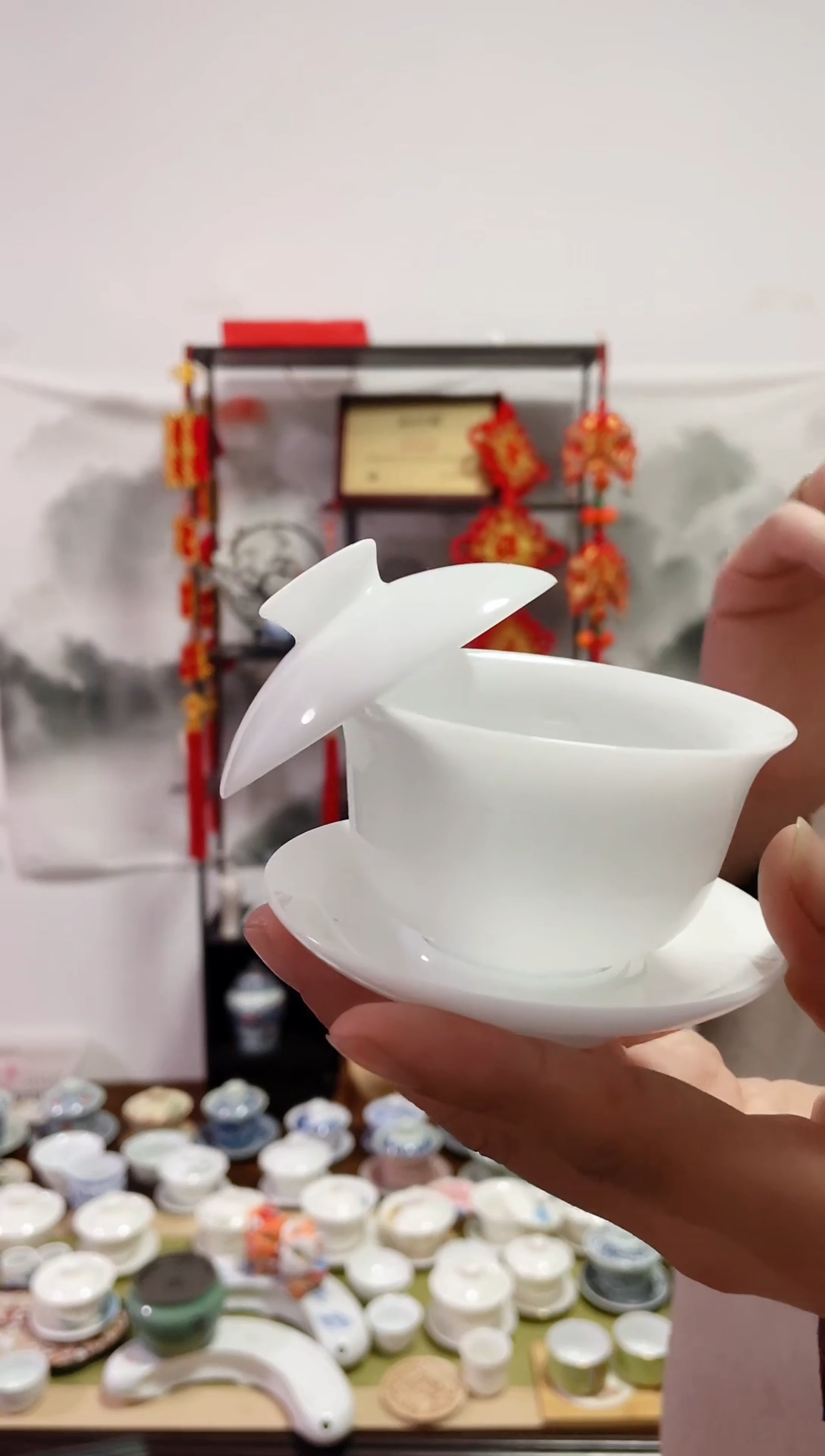 【闪购商品】冰玉瓷悬停盖碗小