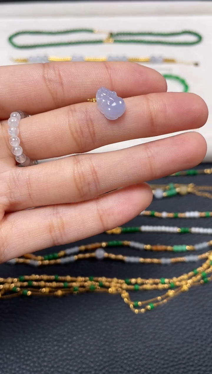 【闪购商品】翡翠吊坠(不含链)18K金镶嵌一个  JK535