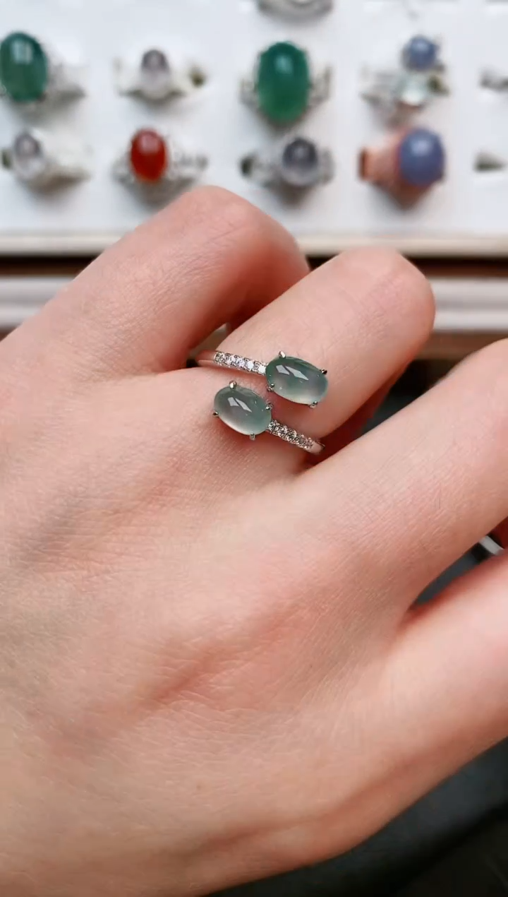 【闪购商品】翡翠戒指银S925镶嵌....