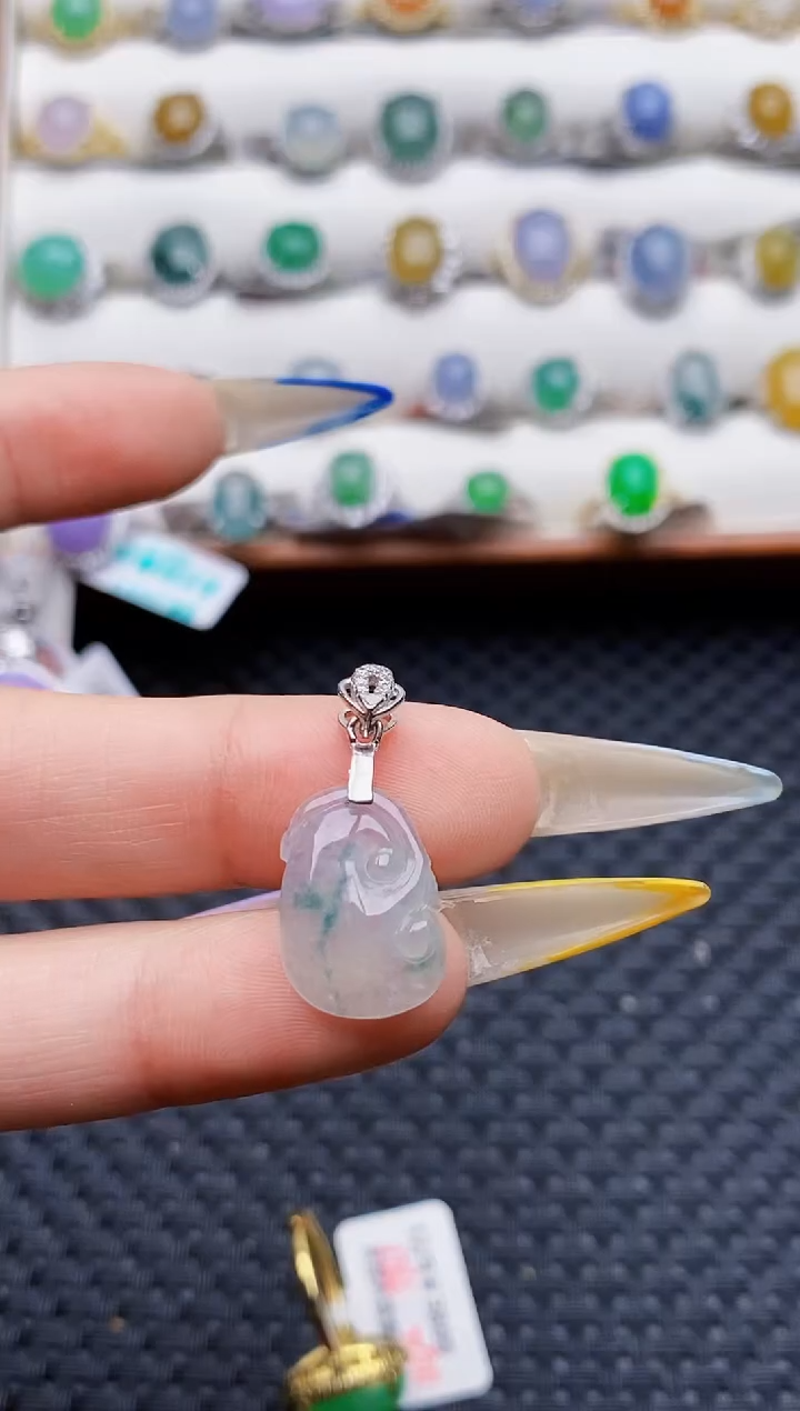 银S925镶嵌戒指翡翠0347