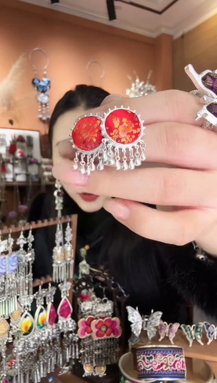 刺绣纯手工民族风耳环