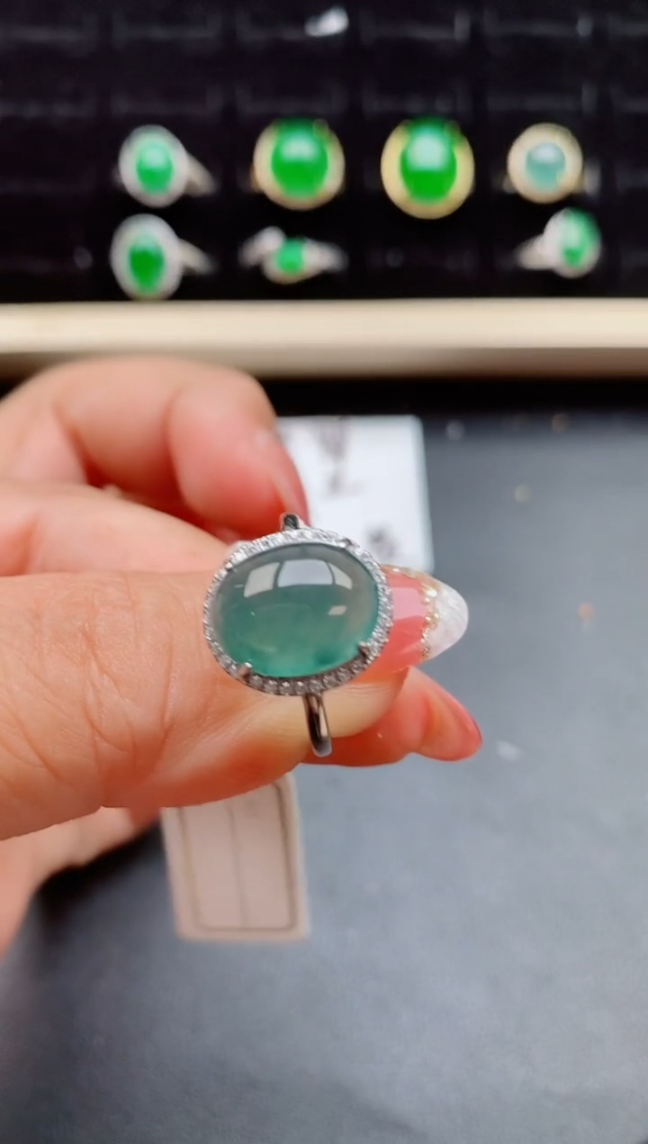 【闪购商品】翡翠戒指银S925镶嵌508805