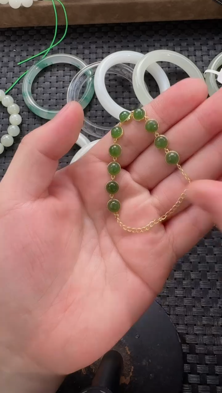 颈饰银S925镶嵌和田玉手链