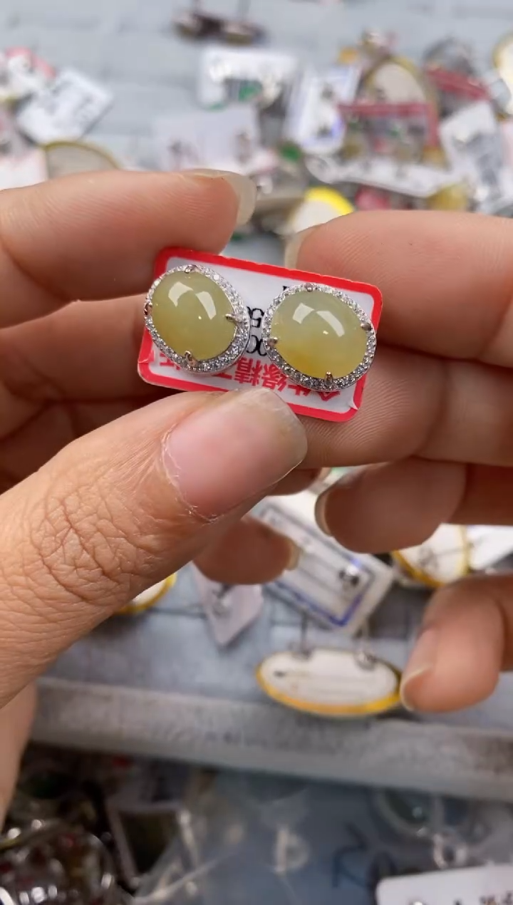 银S925镶嵌戒指翡翠555--8