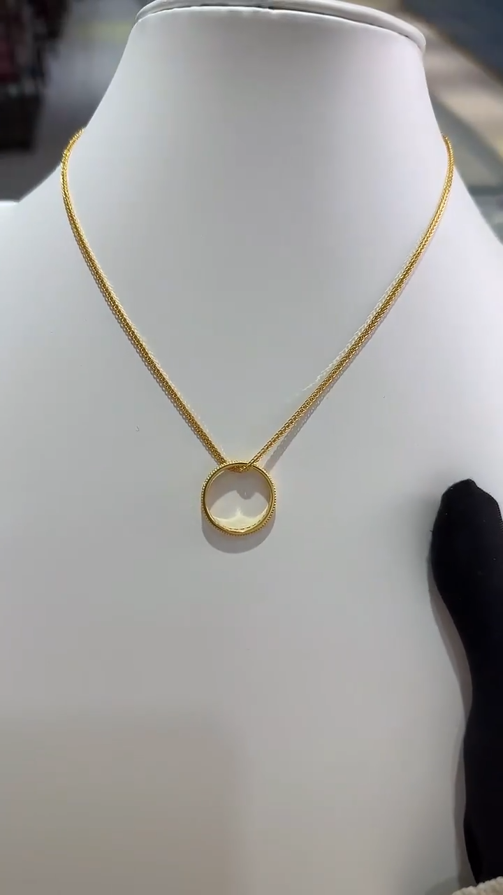 珐琅坠链均足银戒指套链