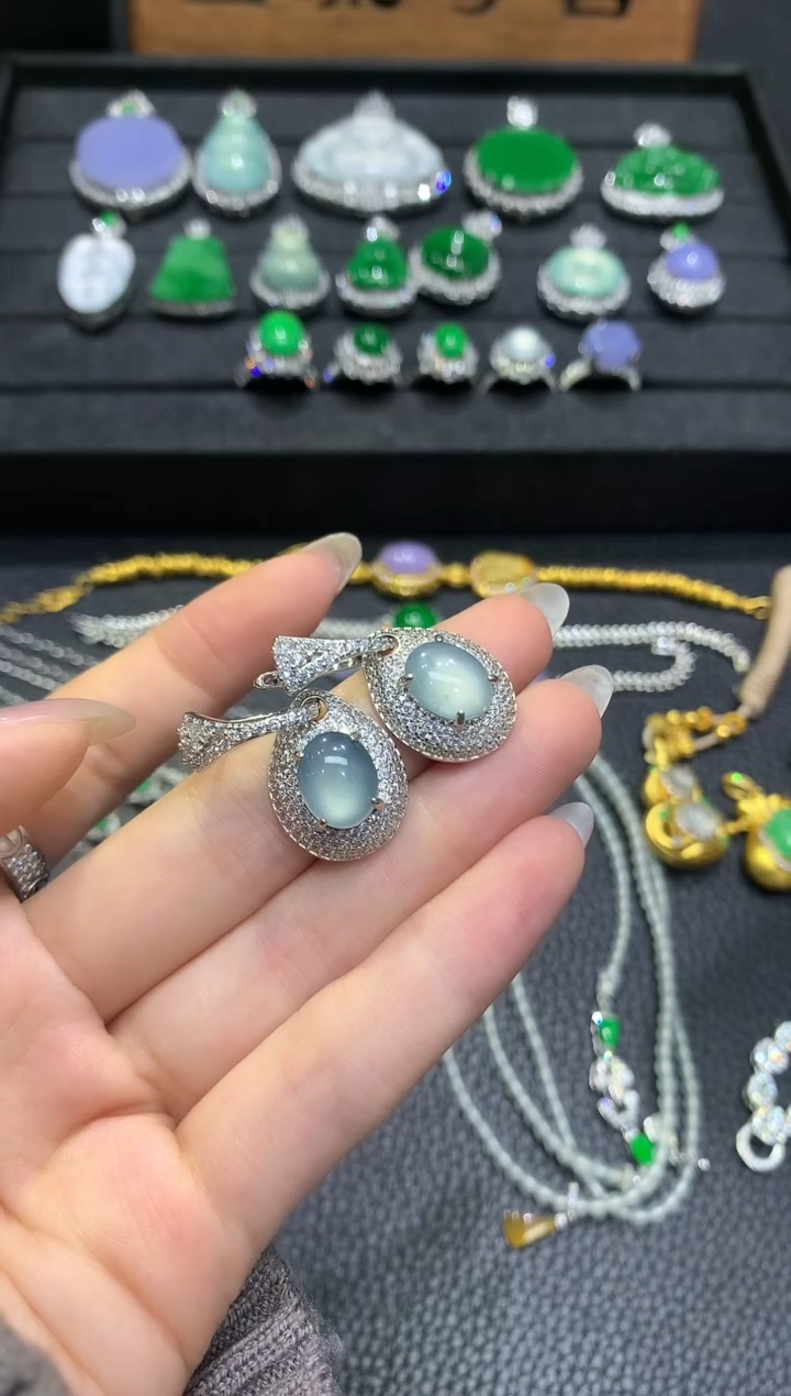 未镶嵌翡翠耳饰3多样性随机发货1件