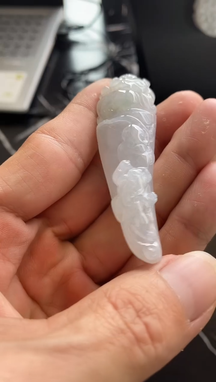 颈饰未镶嵌翡翠18天然缅甸翡翠A货貔貅龙牙