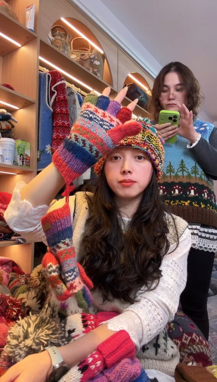 纯棉涪**业百羊毛五指手套A526