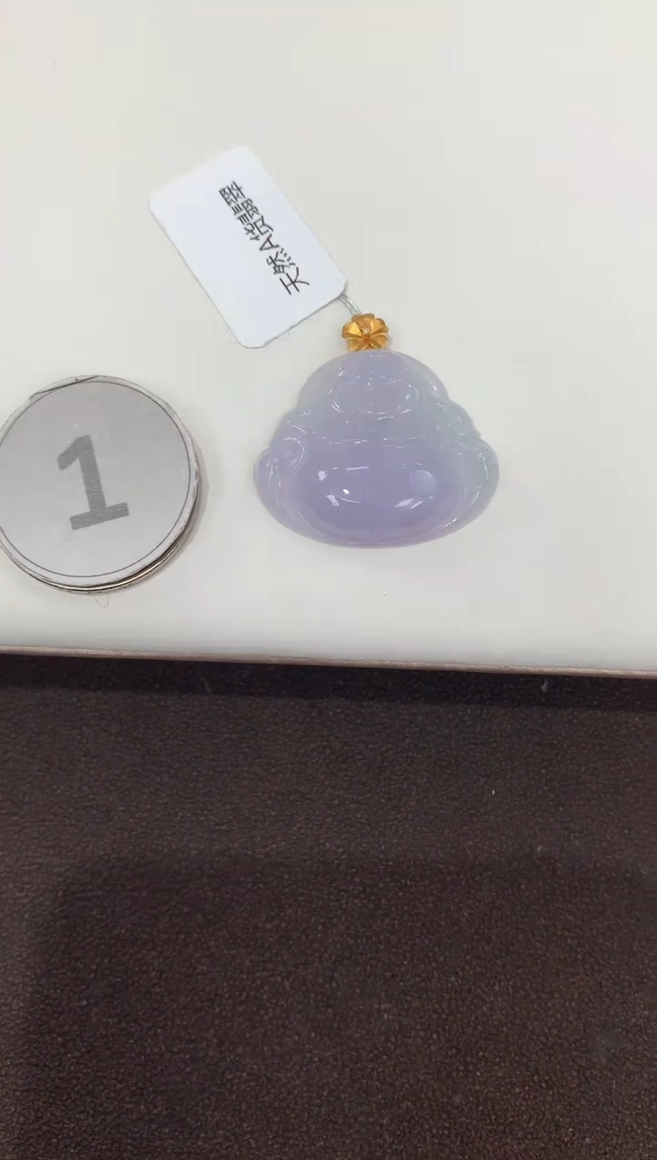 颈饰18K金镶嵌翡翠天然缅甸A货翡翠