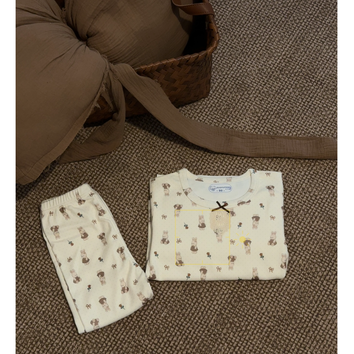 女童韩版森系可爱卡通家居服套装A16