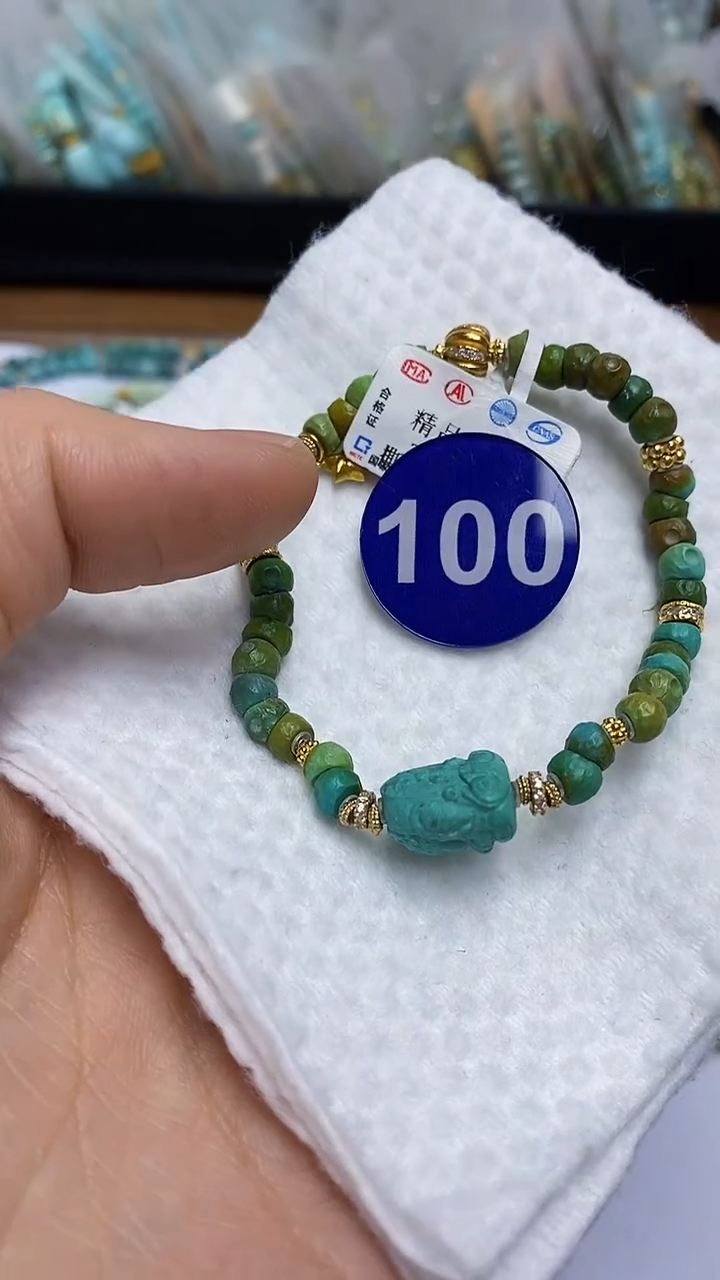 【闪购商品】绿松石手链银S925镶嵌100