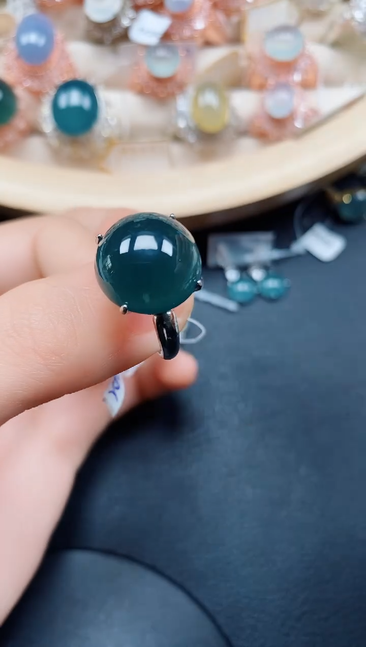 【闪购商品】翡翠戒指银S925镶嵌翡翠