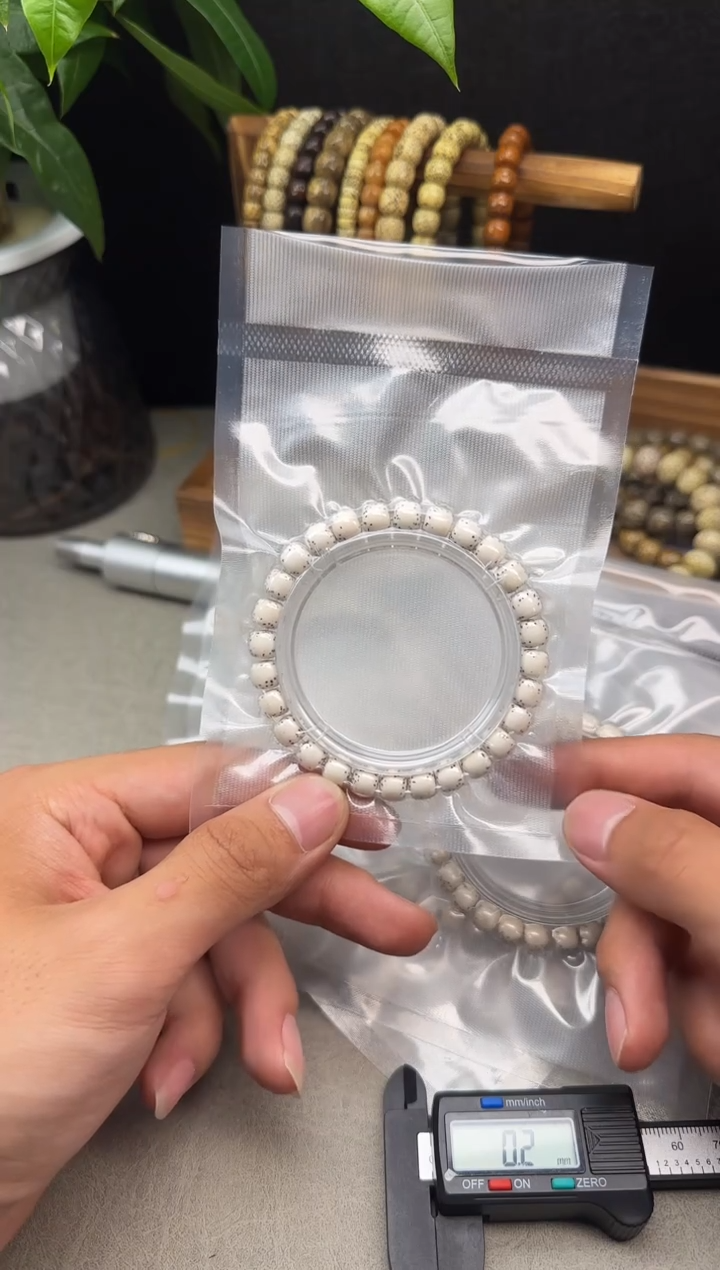 星月菩提手串S级 河豚8*7 原脂原白原生态手串