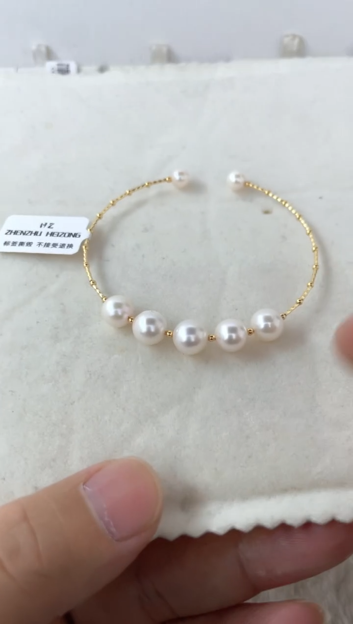 【闪购商品】海水珍珠手绳银S925镶嵌手镯