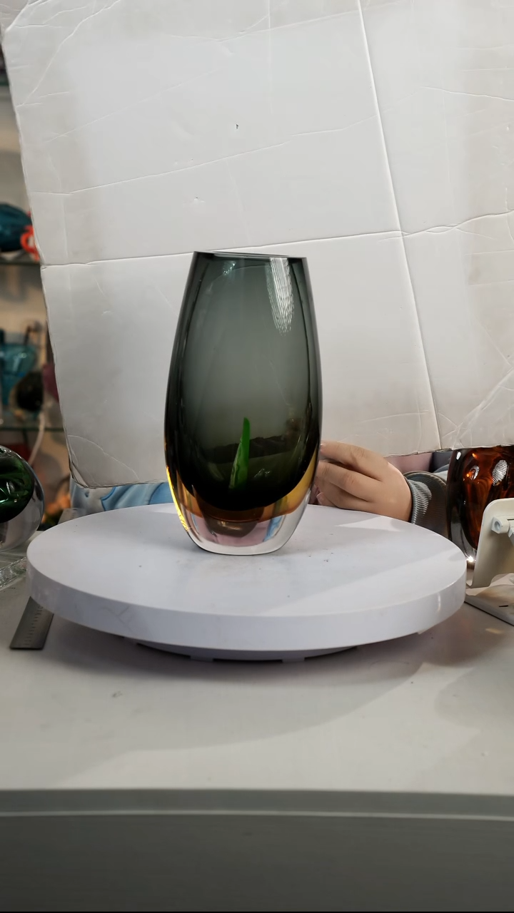 【闪购商品】琉璃【弘扬】高轻奢琉璃花器高28正常手工痕迹