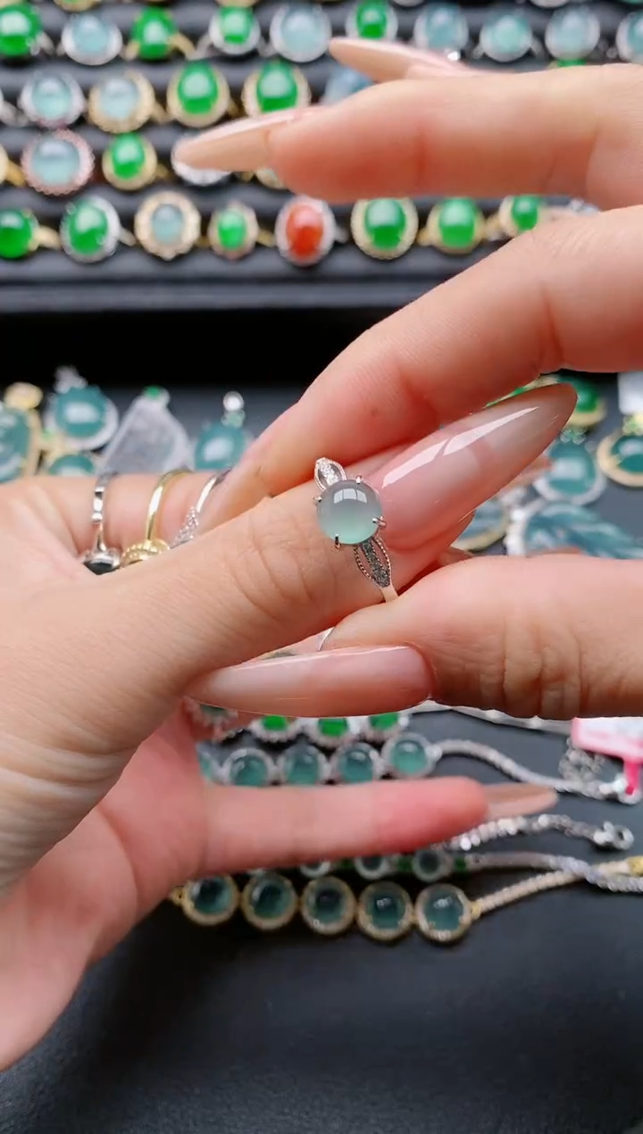 【闪购商品】翡翠戒指银S925镶嵌1111111