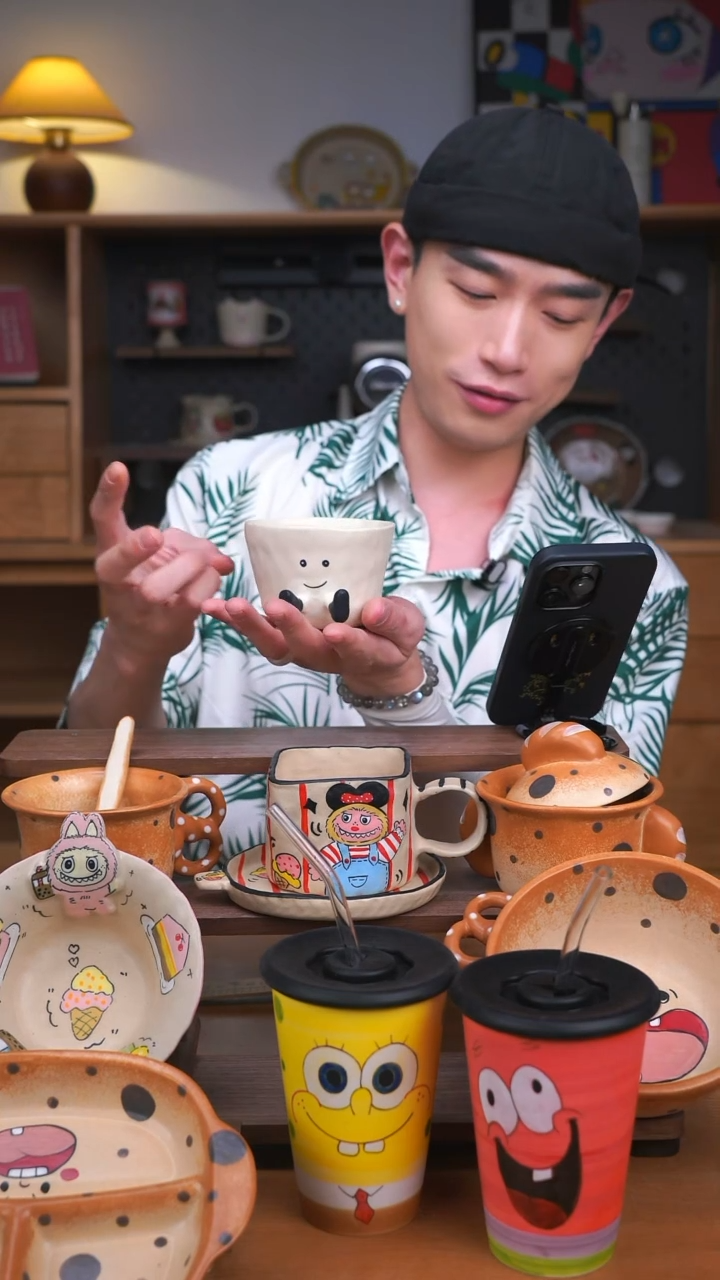 杯子景德镇可爱设计师款陶瓷