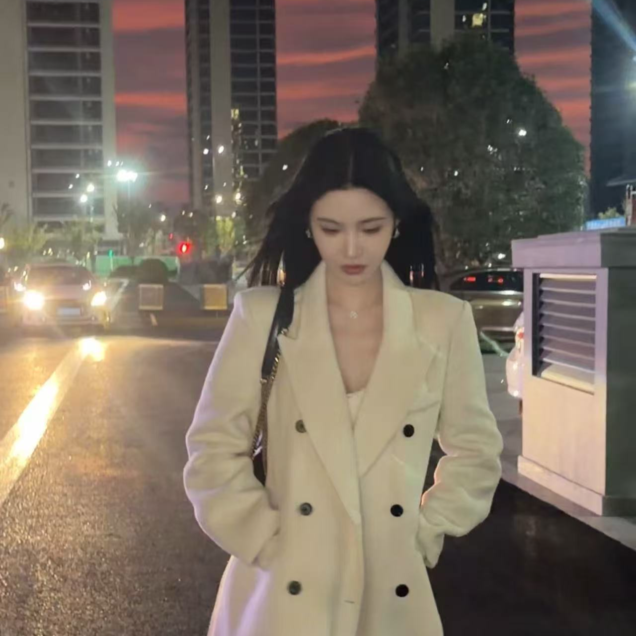 航邦祺小蛮腰长款羊毛大衣 BQQS8360