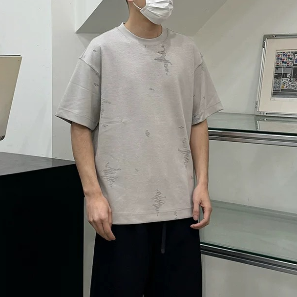 【莫代尔+棉】极简通勤系列云朵体感舒适圆领夏季短袖T恤男25115