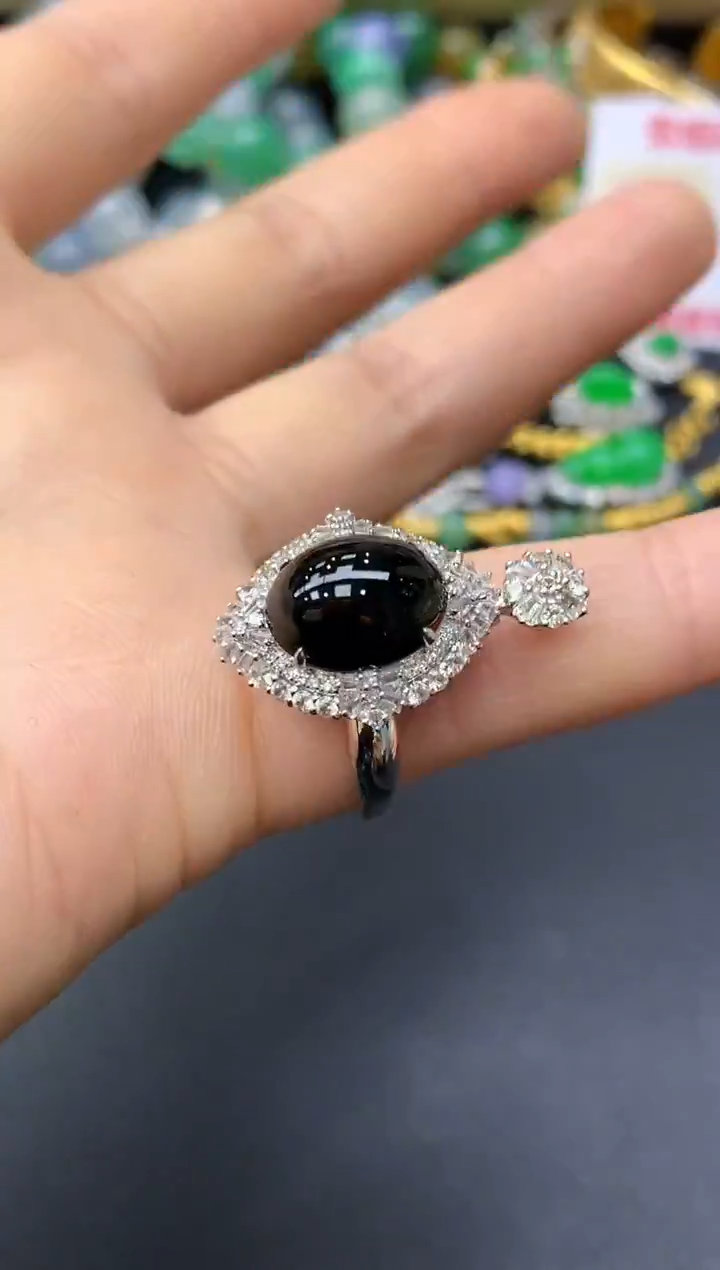 18K金镶嵌戒指翡翠334-中国好珍宝