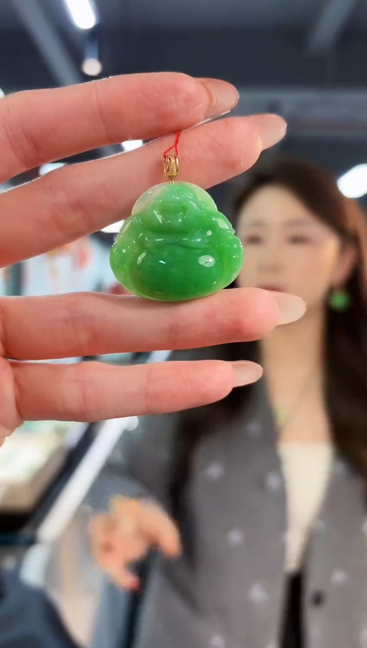 【闪购商品】翡翠颈饰18K金镶嵌缅料A货/支持复检/一件