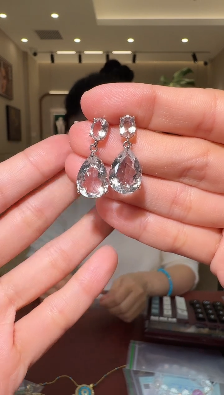 银S925镶嵌耳饰水晶099