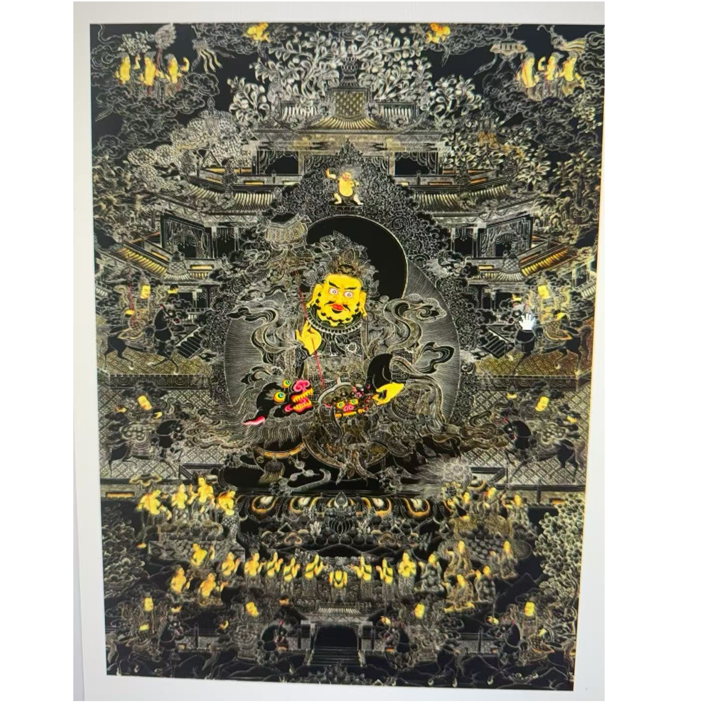 【闪购商品】唐卡黑金财宝天王tk16010
