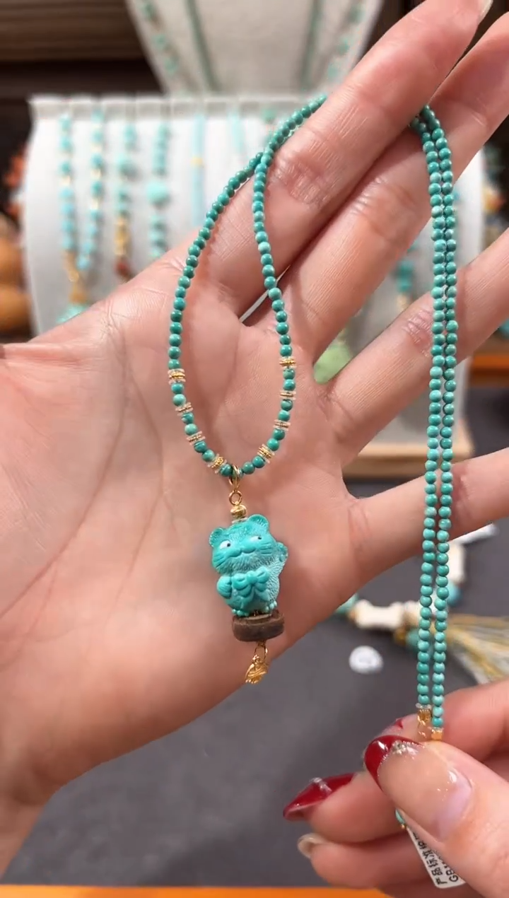 【闪购商品】绿松石颈饰18K金镶嵌绿松石项链