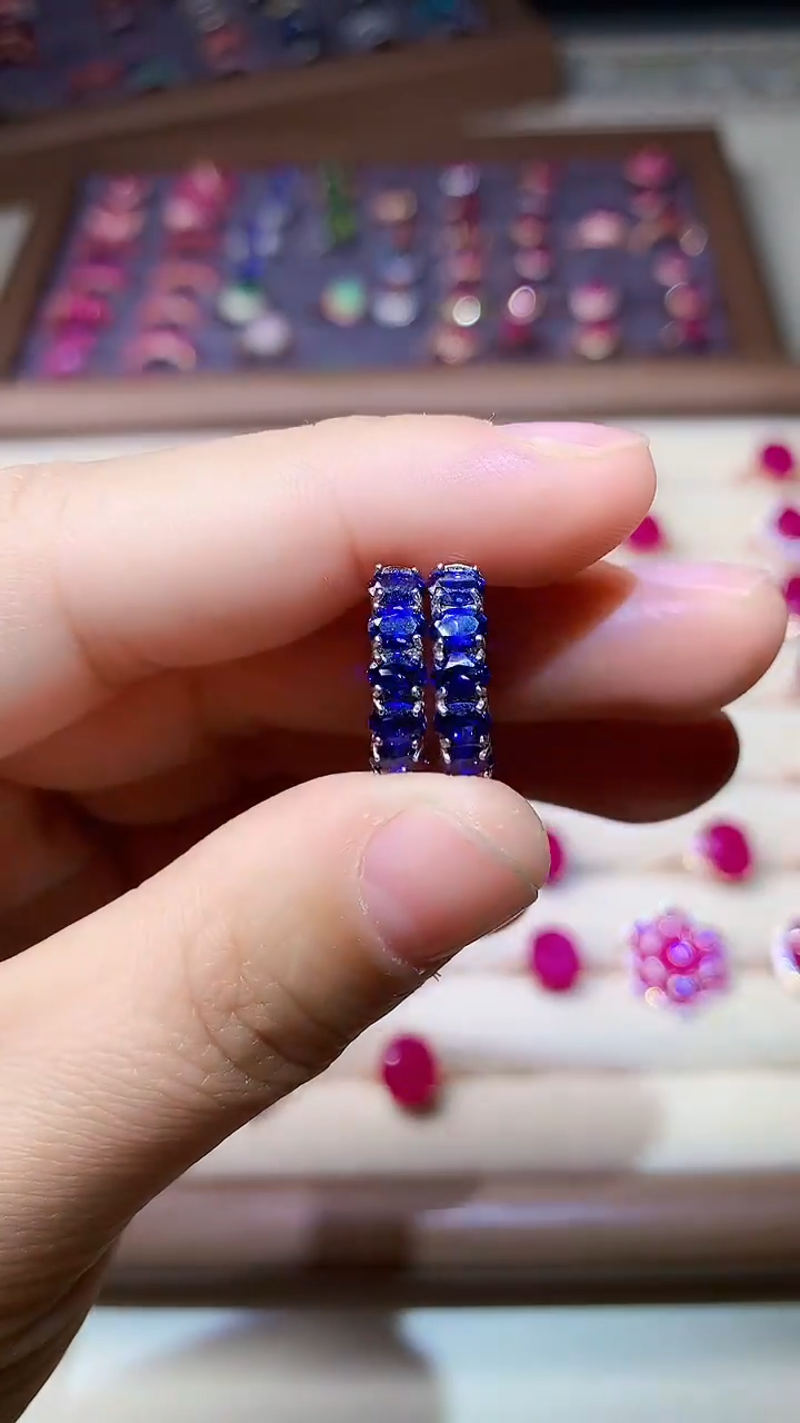 【闪购商品】蓝宝石耳饰银S925镶嵌000