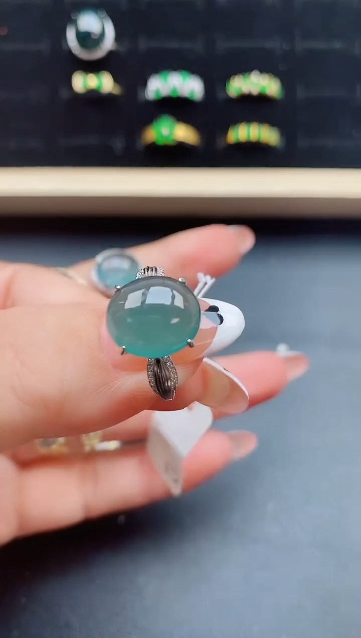 【闪购商品】翡翠戒指银S925镶嵌21321