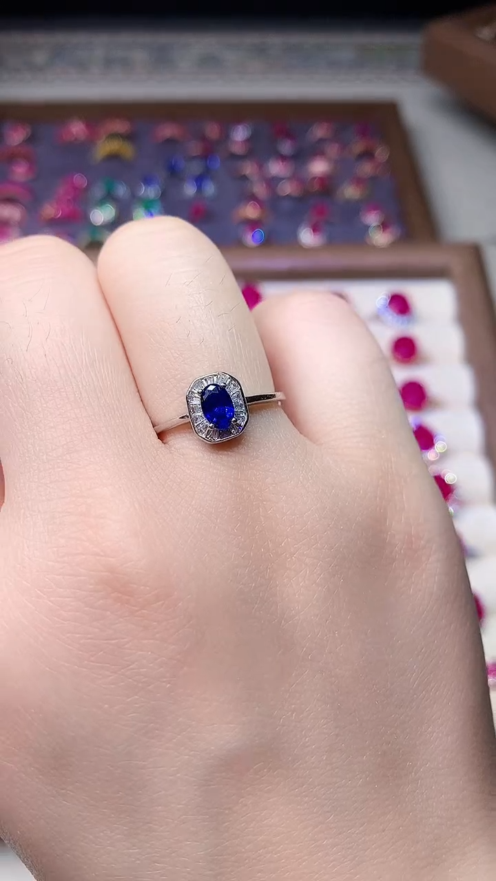 【闪购商品】蓝宝石戒指银S925镶嵌000