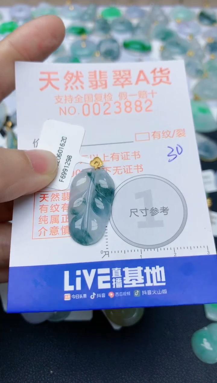 【闪购商品】翡翠颈饰18K金镶嵌天然翡翠A货    30