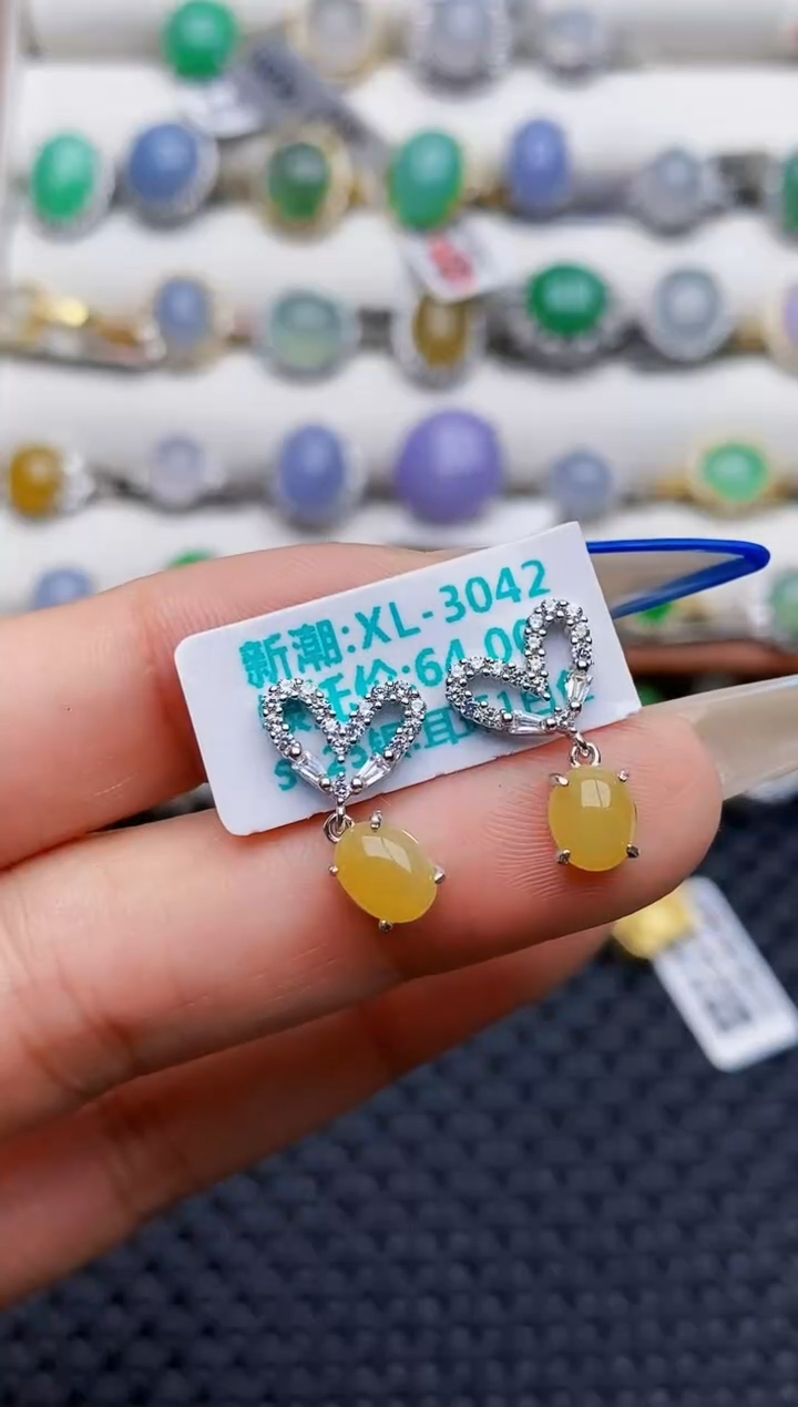银S925镶嵌戒指翡翠2632