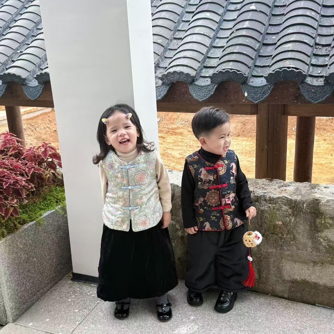 福福款新中式马甲男女宝同款