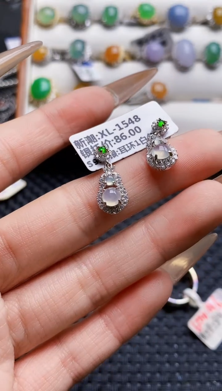 银S925镶嵌戒指翡翠4600