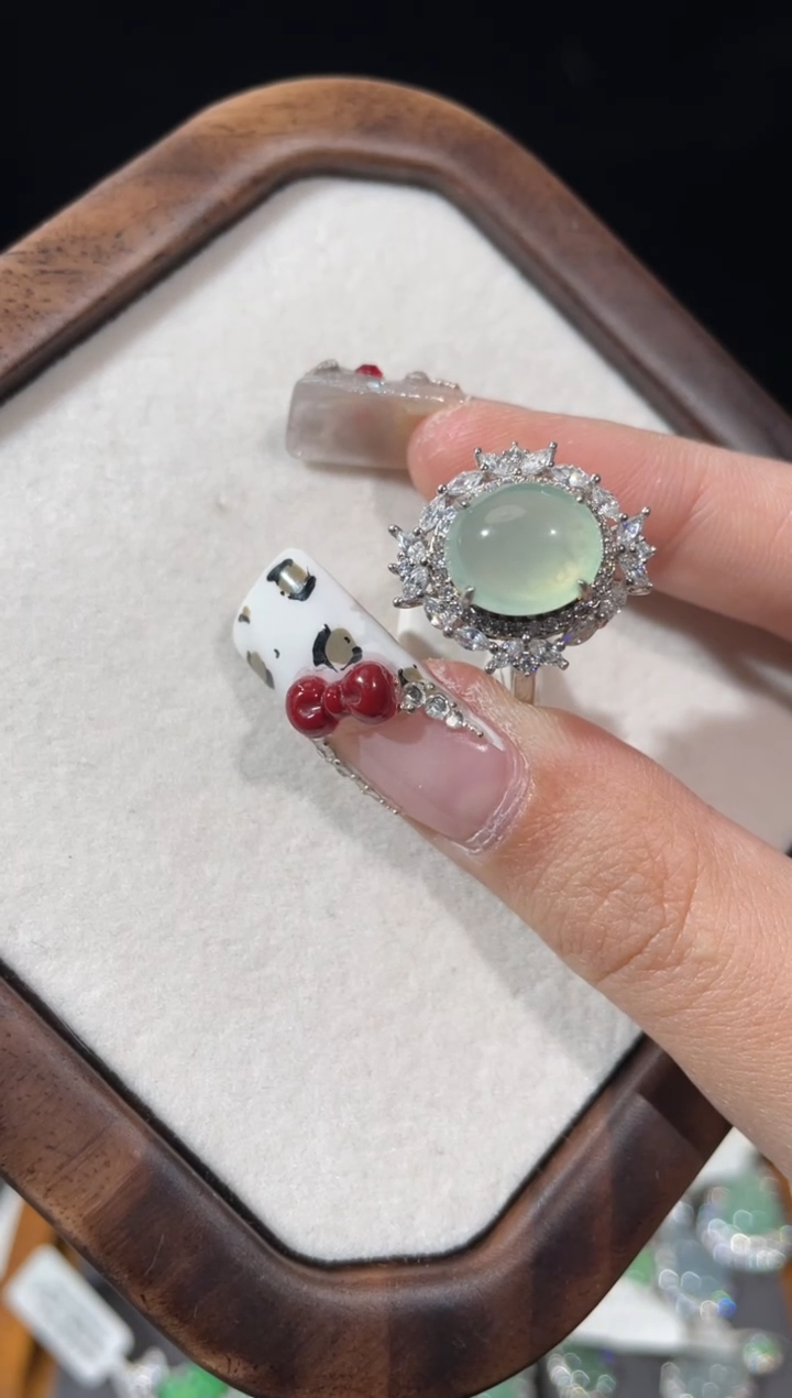 【闪购商品】翡翠戒指银S925镶嵌戒指