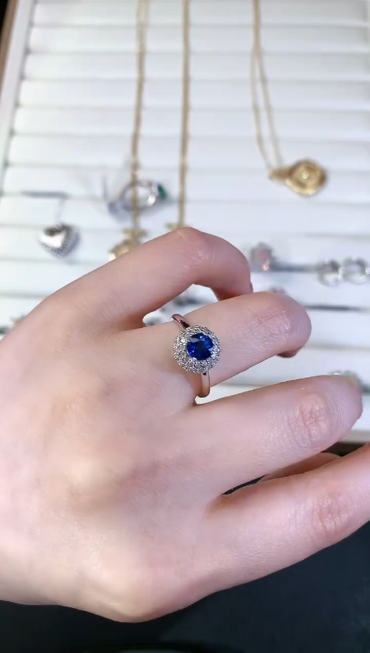 【闪购商品】蓝宝石戒指18K金镶嵌S170|4500